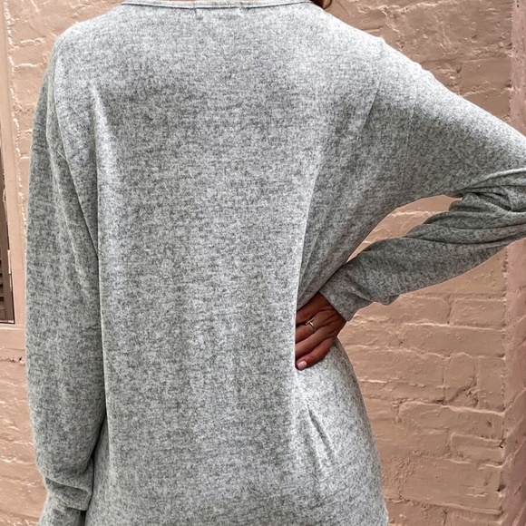 Boho Dusty pink Floral lace V neck oversized Top - Picture 7 of 10